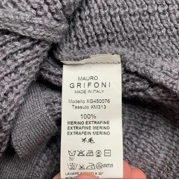 Mauro Grifolni 100% Merino Wool Open Front Cardigan Sweater - Picture 4 of 10